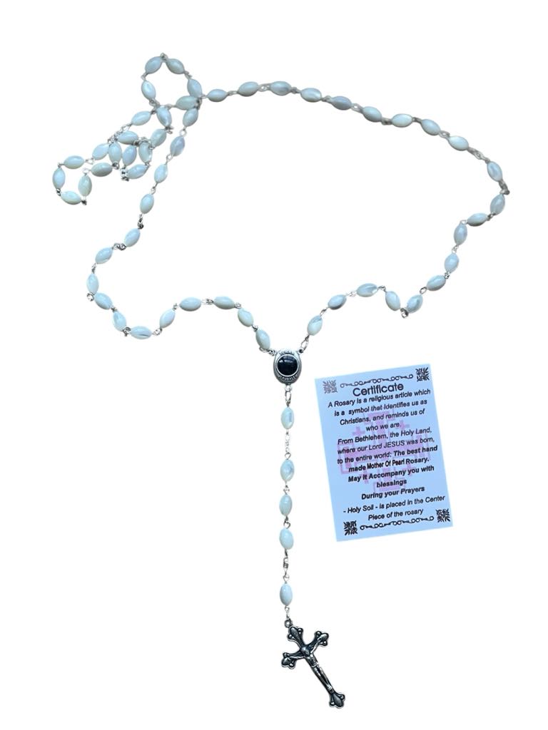 Mother of Pearl Rosary Beads w/Soil