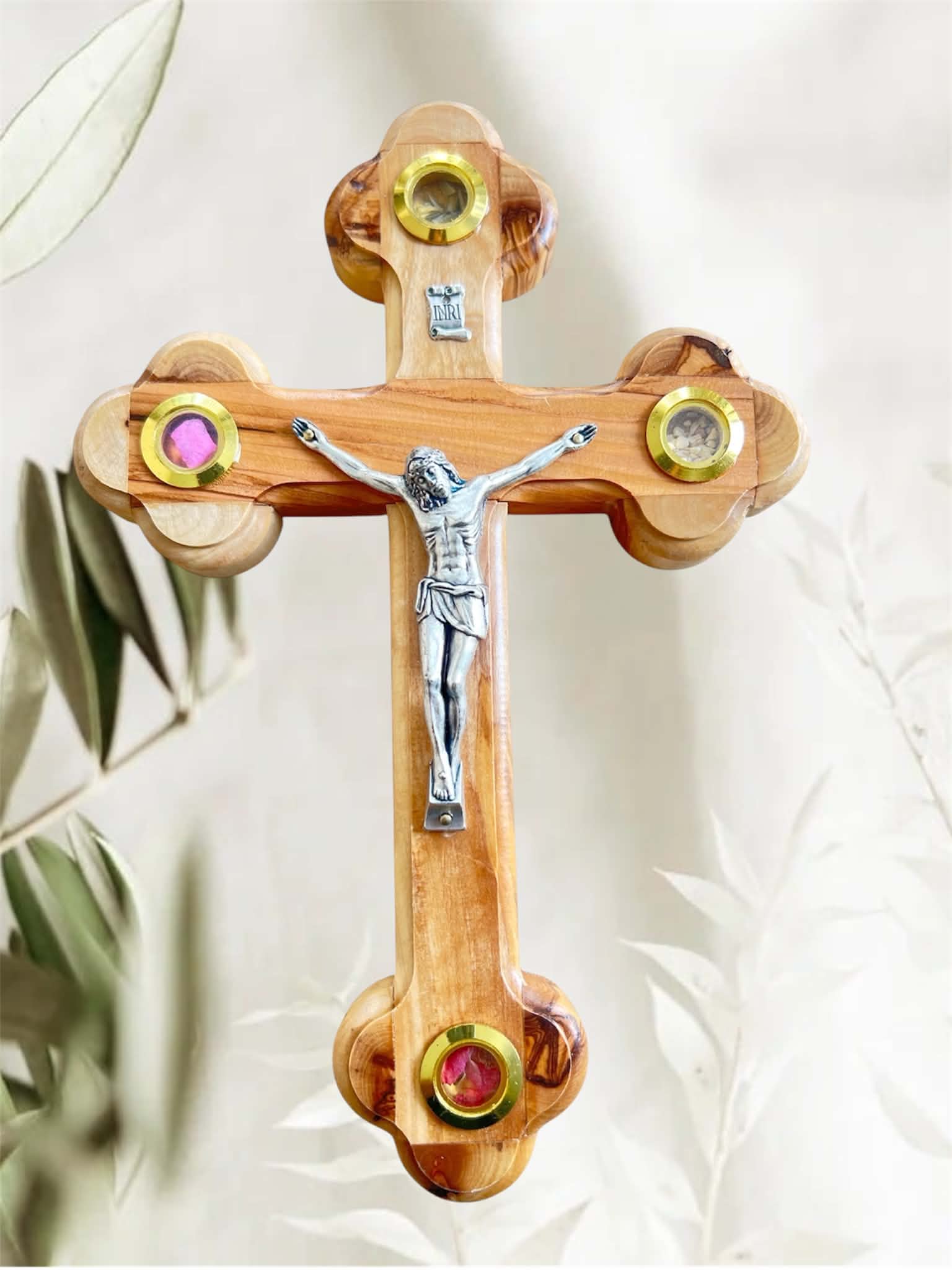 Roman Crucifixes 12 cm w/the Holy Land Elements