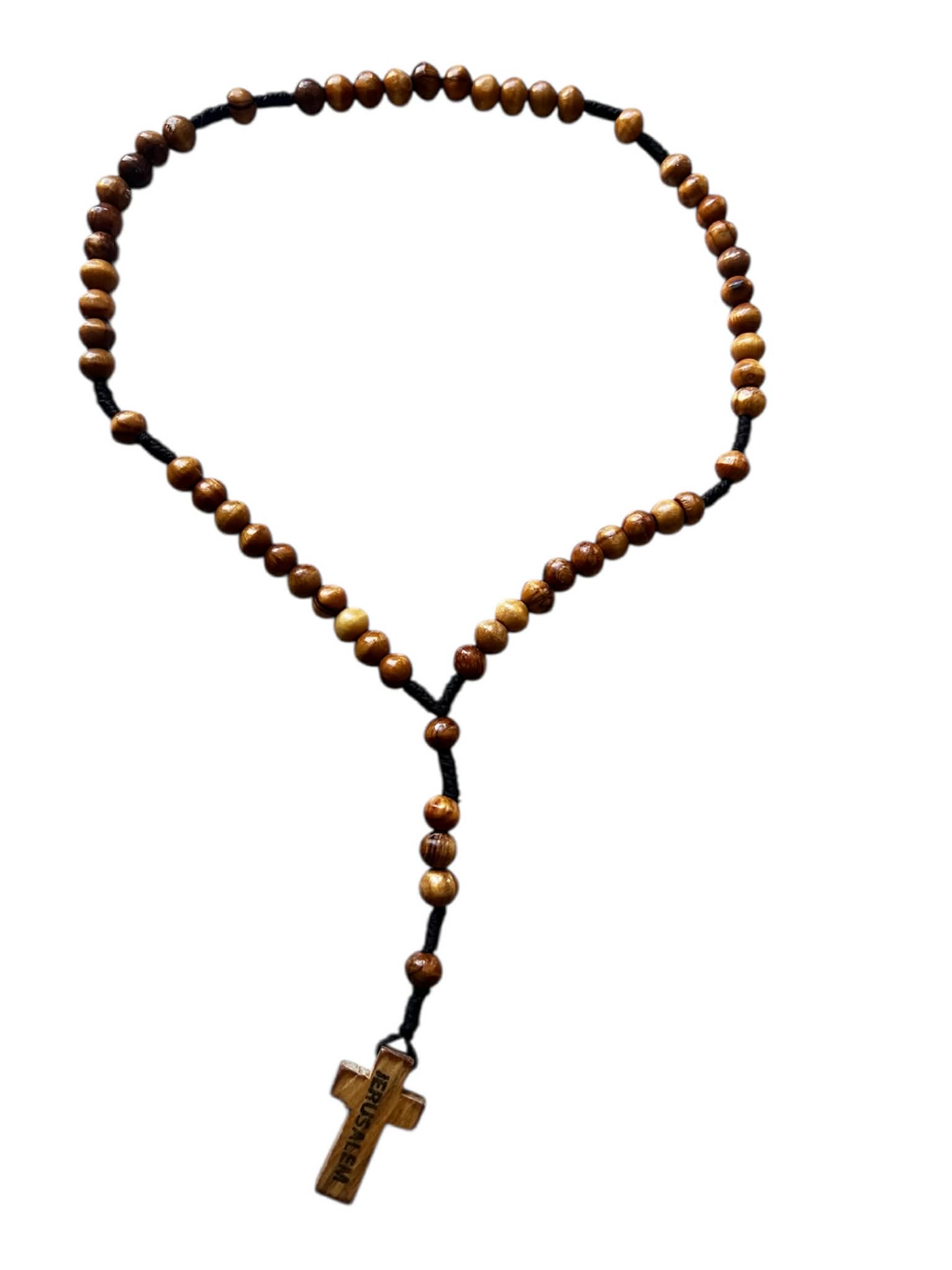 Small Beads Olive wood Rosary - Rope
