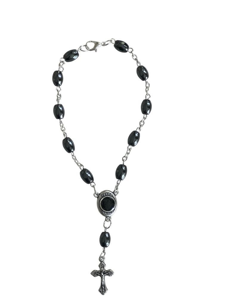 Hematite Rosary Bracelet (Chaplet) w/Soil