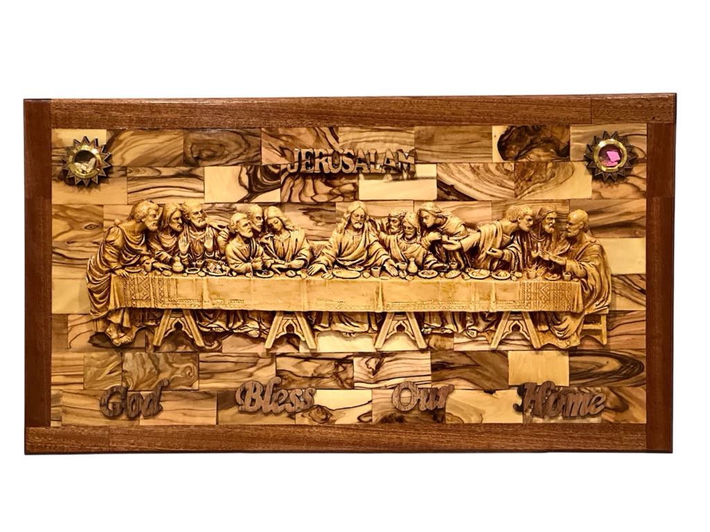 Last Supper Olive wood Mahagony Frame - Medium