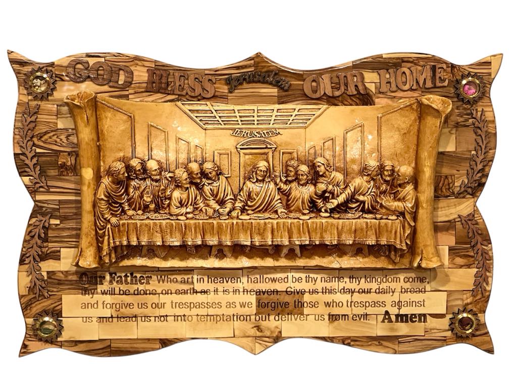 Last Supper Olive Wood Notch edges- Large
